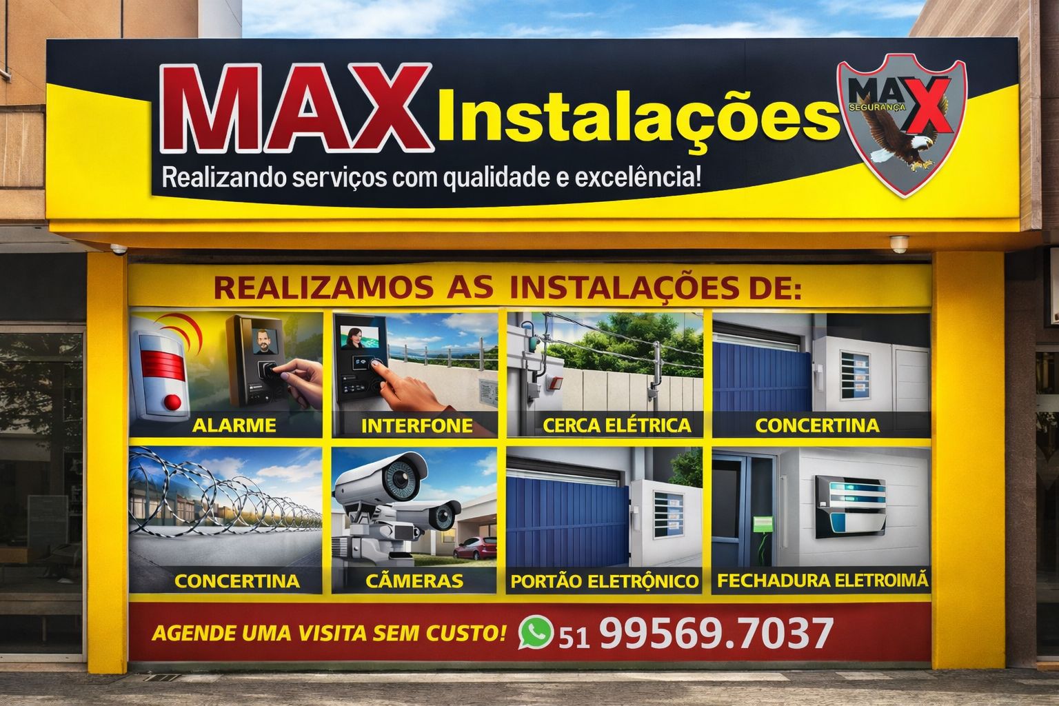 Fachada da loja MAX Instalações